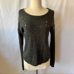 Distressed Express gray Sweater